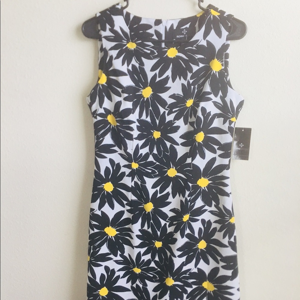 RONNI NICOLE abstract floral sheath dress